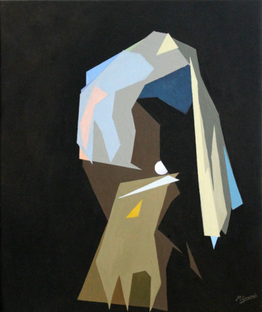 Картина под названием "LA JOVEN DE LA PERLA" - Manuel Granai, Подлинное произведение искусства, Масло