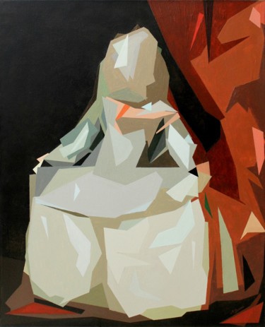INFANTA MARGARITA CON VESTIDO BLANCO Y PLATA. Painting titled "INFANTA MARGARITA C…" by Manuel Granai, Original Art, Oil
