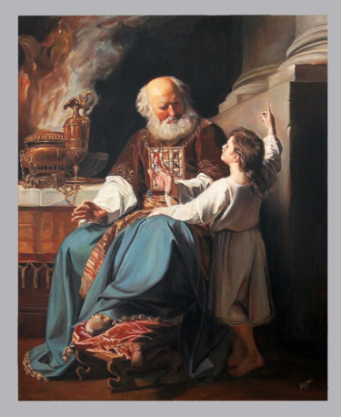 Painting titled "PROFETA SAMUEL" by Manuel Granai, Original Artwork, Oil