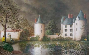 Painting titled "Le château de la Pr…" by Grandorfa, Original Artwork, Acrylic