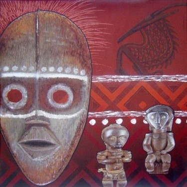 Painting titled "Images d'Afrique 19" by Grandorfa, Original Artwork