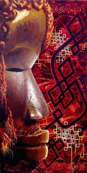 Painting titled "Images d'Afrique 16" by Grandorfa, Original Artwork