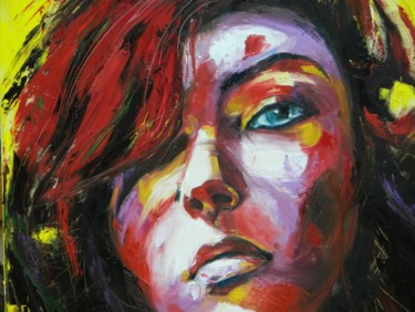 Painting titled "Face à face 1" by Marie Granger (Mahé), Original Artwork, Oil