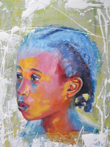 绘画 标题为“visage du monde:afr…” 由Marie Granger (Mahé), 原创艺术品, 油