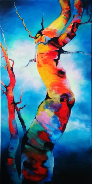 Malerei mit dem Titel "Les bras tendus" von Marie Granger (Mahé), Original-Kunstwerk, Acryl