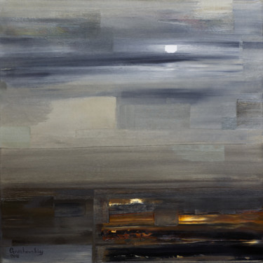 Painting titled "Moon Night" by Nikita Grazhevskiy, Original Artwork, Oil