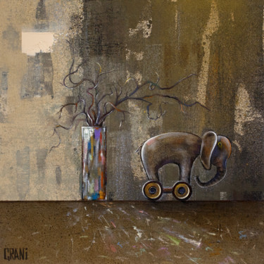 Peinture intitulée "Crystal Baobab" par Nikita Grazhevskiy, Œuvre d'art originale, Acrylique Monté sur Panneau de bois