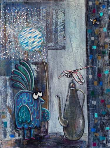 Картина под названием "To the date with a…" - Nikita Grazhevskiy, Подлинное произведение искусства, Масло Установлен на Дере…