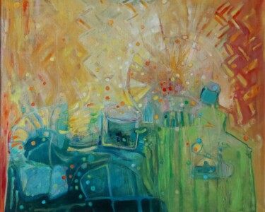 Peinture intitulée "Color recall machine" par Granishka, Œuvre d'art originale, Huile
