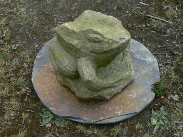 Escultura titulada "GRENOUILLE GRANIT" por Venner Fanch, Obra de arte original, Piedra