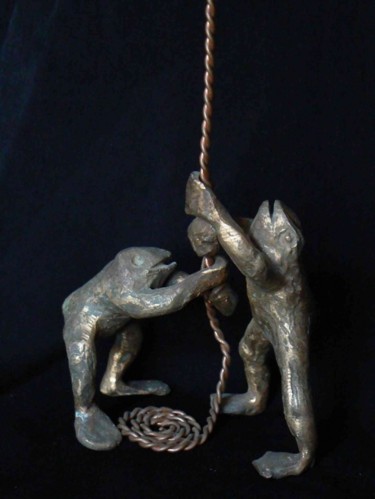Sculptuur getiteld "vêpres des grenouil…" door Venner Fanch, Origineel Kunstwerk, Metalen