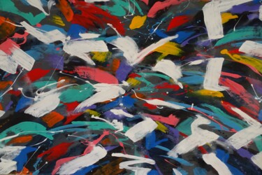 Painting titled "A carnival of colou…" by Grant Preston, Original Artwork, Acrylic