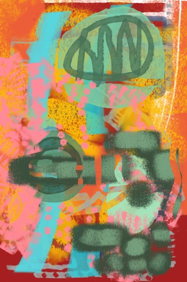 Цифровое искусство под названием "Orange and green" - Grant Stewart, Подлинное произведение искусства, Цифровая живопись