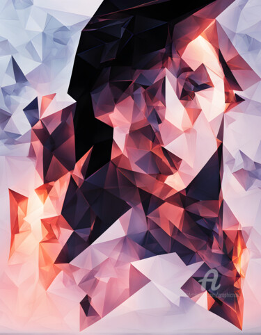 Digitale Kunst getiteld "SELFIE ABSTRACT POR…" door Graphicnoir, Origineel Kunstwerk, AI gegenereerde afbeelding
