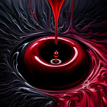 Цифровое искусство под названием "Splashing liquid" - Graphicnoir, Подлинное произведение искусства, Изображение, сгенериров…