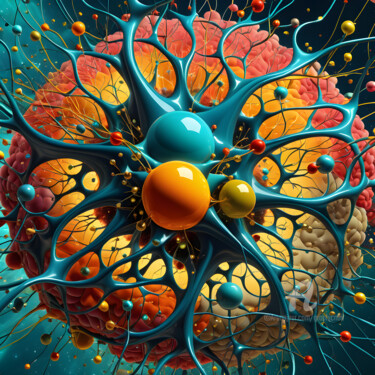 Artes digitais intitulada "Neurons exploding i…" por Graphicnoir, Obras de arte originais, Imagem gerada por IA