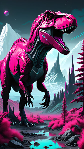 数字艺术 标题为“Tyrannosaurus-rex V…” 由Graphicnoir, 原创艺术品, AI生成的图像