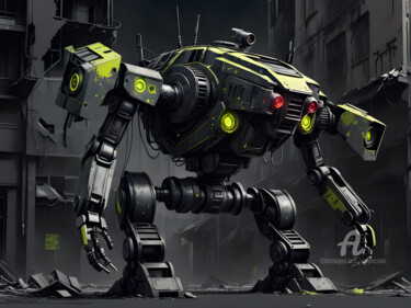 Artes digitais intitulada "Cyberpunk military…" por Graphicnoir, Obras de arte originais, Imagem gerada por IA