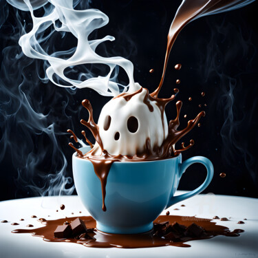 Digital Arts titled "Ghostly chocolate" by Graphicnoir, Original Artwork, AI generated image