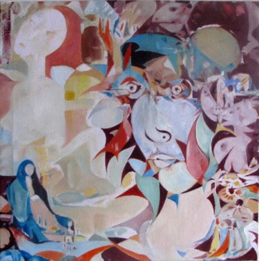 Peinture intitulée "Flaming" par Aleksei Barsukov, Œuvre d'art originale, Huile