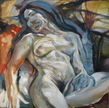 Peinture intitulée "laurianne endormie" par Arnaud Grappin, Œuvre d'art originale, Huile