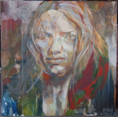 Malerei mit dem Titel "Mélanie" von Arnaud Grappin, Original-Kunstwerk, Öl