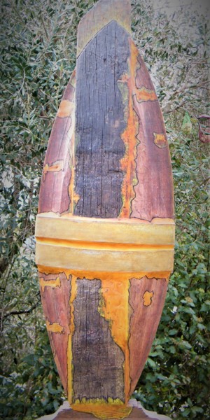 Sculpture titled "Ethnik" by Gérard Amat, Original Artwork, Wood