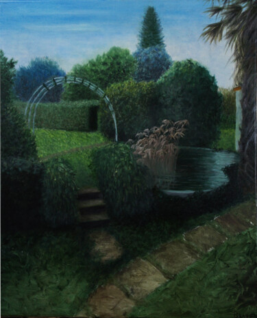 Pintura titulada "Jardin 2  : 2022" por Thierry Grare, Obra de arte original, Oleo Montado en Bastidor de camilla de madera