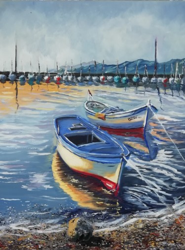 Painting titled "Barca" by Marc García Grau, Original Artwork, Oil