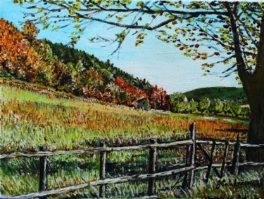 Painting titled "Paesaggio autunnale" by Grazia Calabrò, Original Artwork, Oil