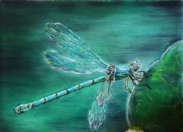 Painting titled "Libellula" by Grazia Calabrò, Original Artwork