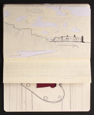 Disegno intitolato "cuaderno / chinchón…" da Antonio Graziano, Opera d'arte originale