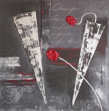 Peinture intitulée "Pétale rouge" par Graziella Cacace, Œuvre d'art originale