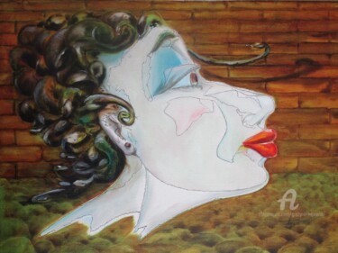 Pintura titulada "medusagrazyna-hajew…" por Grazyna Hajewski, Obra de arte original, Oleo