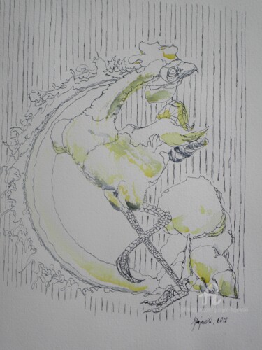 Drawing titled "rooster-grazyna-haj…" by Grazyna Hajewski, Original Artwork, Ink