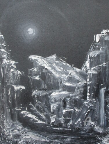 Pintura titulada "nocturne" por Grazyna Hajewski, Obra de arte original, Oleo