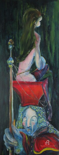 Pintura titulada "worry-grazyna-hajew…" por Grazyna Hajewski, Obra de arte original, Oleo