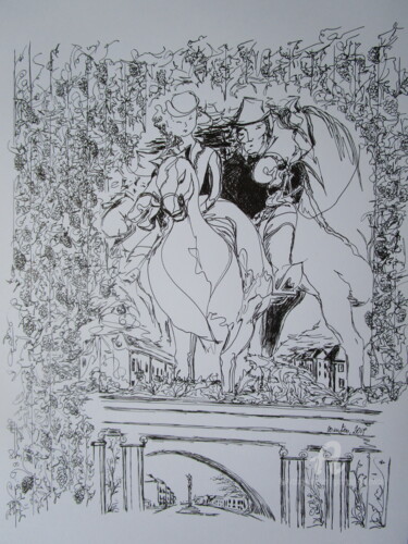 Drawing titled "weekend, countess G…" by Grazyna Hajewski, Original Artwork, Ink