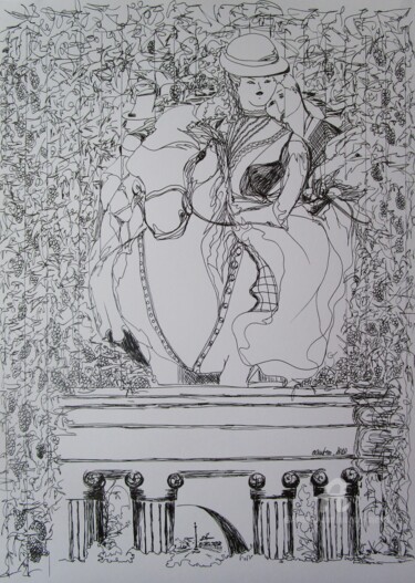 Drawing titled "weekend 2, countess…" by Grazyna Hajewski, Original Artwork, Ink