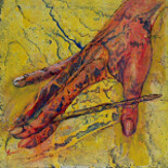 Pintura intitulada "Palm of a artist" por Grazyna Hajewski, Obras de arte originais, Óleo