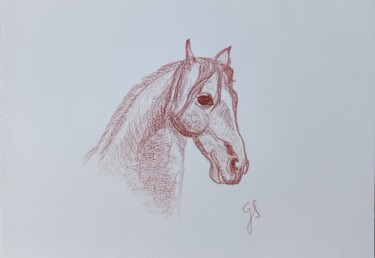 Drawing titled "Koń" by Grażyna Przybylak, Original Artwork, Pencil