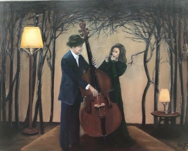 Malarstwo zatytułowany „Wieczorne granie” autorstwa Grazyna Jezak, Oryginalna praca, Olej