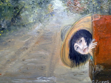 Malerei mit dem Titel "droga" von Grazyna Jezak, Original-Kunstwerk, Öl