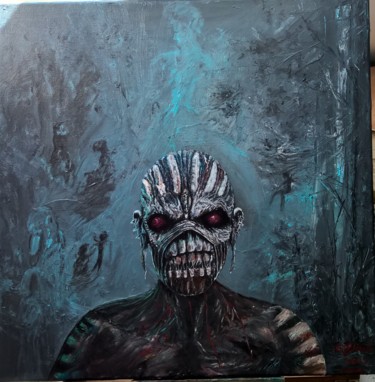 Painting titled "Iron Maiden" by Grazyna Jezak, Original Artwork, Oil