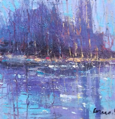 Painting titled "Les reflets" by Salvatore Greco, Original Artwork, Acrylic