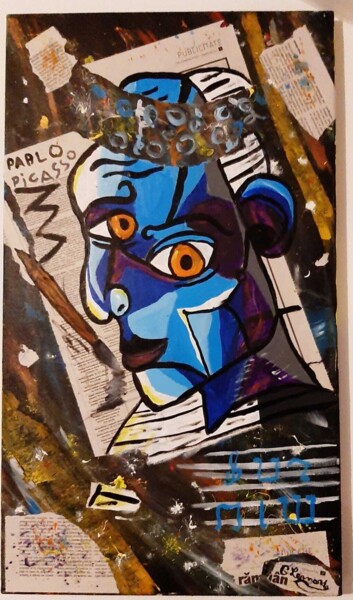 Painting titled "Pablo Picasso" by Viorel Grecu, Original Artwork, Acrylic