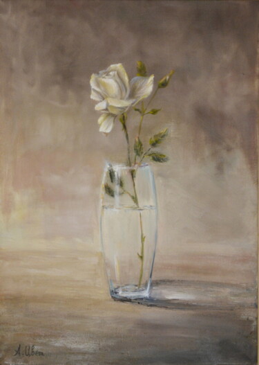 Картина под названием "Роза. Лирика" - Анастасия Цветкова, Подлинное произведение искусства, Масло Установлен на Деревянная…