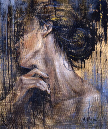 Painting titled "Yearning" by Anastasiia Tsvetkova, Original Artwork, Acrylic Mounted on Other rigid panel