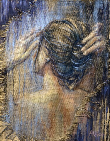 Pittura intitolato "Нежность" da Anastasiia Tsvetkova, Opera d'arte originale, Acrilico Montato su Pannello di legno