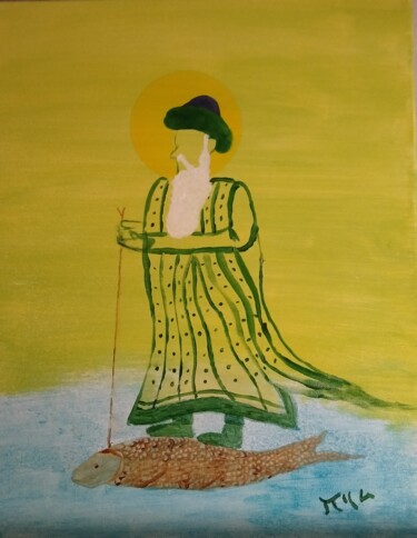 Pittura intitolato "Green Man" da Greenman, Opera d'arte originale, Acrilico